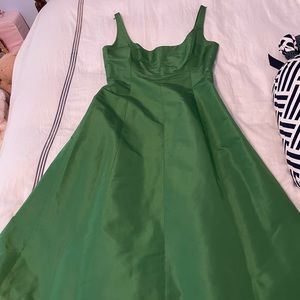 JCrew green silk midi dress size 4